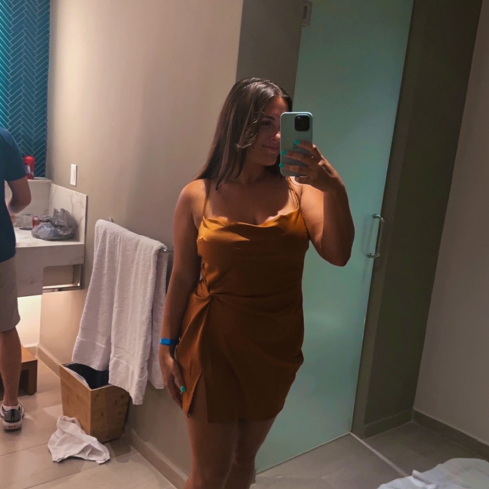 Orange Satin Dress